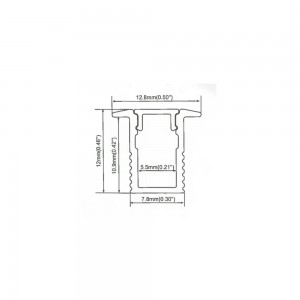 Aluminiumprofil 23x8mm für die Unterputzmontage