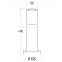 FUMAGALLI „Amelia 400“ LED Pollerleuchte - 8,5W - CCT - Abmessungen