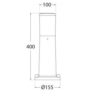 FUMAGALLI „Amelia 400“ LED Pollerleuchte - 8,5W - CCT - Abmessungen