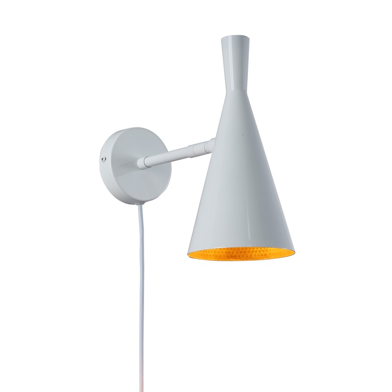 Skandi Wandleuchte mit Kabel und Stecker - E27 - Designerlampe Interieur Deko