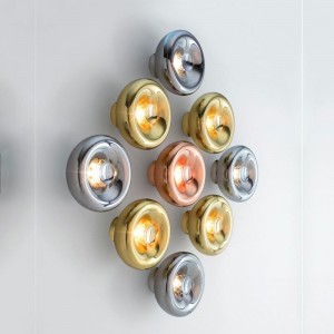 Designer Wandleuchte „Lips“ - E27 Wand Lampe in Kupfer, Gold, Chrom - Spiegeleffekt