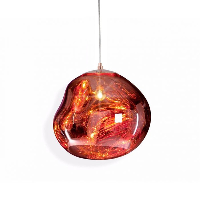 Designer Hängeleuchte „Abril“ aus Glas - E27 Tom Dixon Inspiration - Kupfer