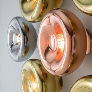 Designer Wandleuchte „Lips“ - E27 Kupfer Lampe - Tom Dixon Inspiration - Designerlampe - Spiegellampe
