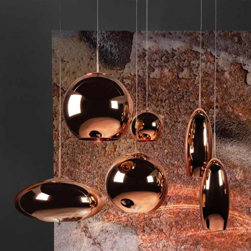 Designer Hängeleuchte „Julia“ - Kuper - E27 Hängelampe - Kupfer - Spiegel - VOID Tom Dixon Inspiration