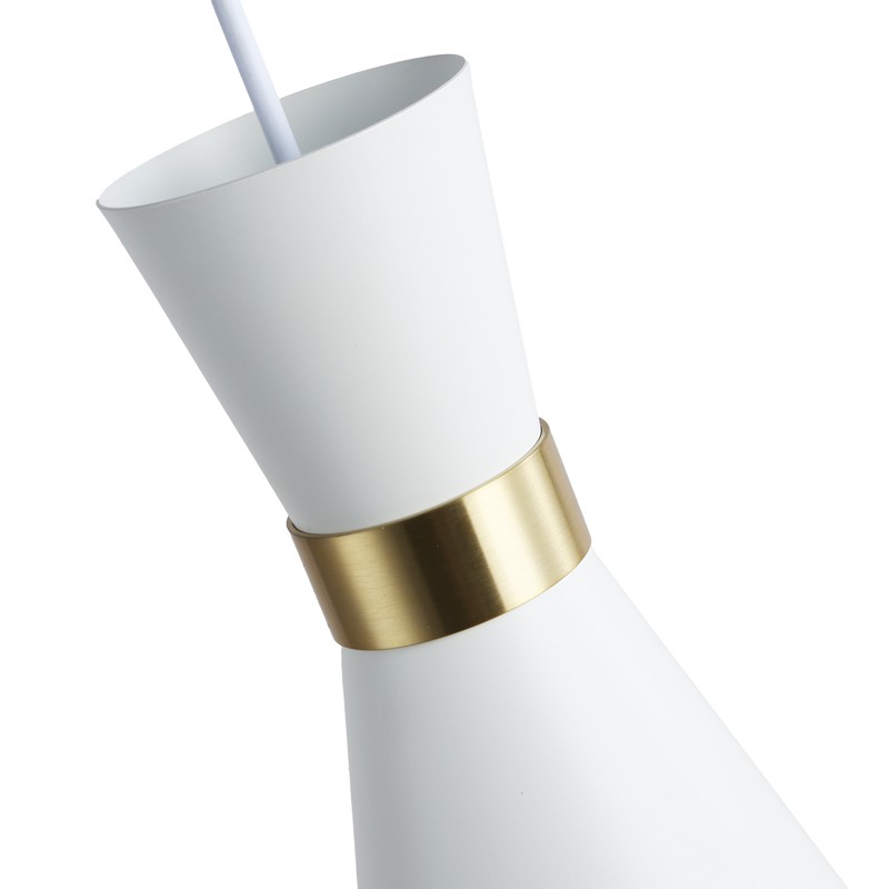 Skandi Pendelleuchte „Marlon“ aus Metall - E27 Hängelampe - Matt Schwarz Weiss Gold - Tom Dixon Skandi Pendelleuchte „Marlon“ aus Metall - E27 Hängelampe - Matt Schwarz Weiss Gold - Tom Dixon