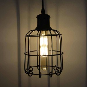Vintage Käfiglampe, Tarabilla Pendelleuchte in schwarz