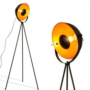 Vintage Stehleuchte GALILEN mit Stativ + RGBW Lampe 10W + Fernbedienung - ferngesteuerte Stehlampe