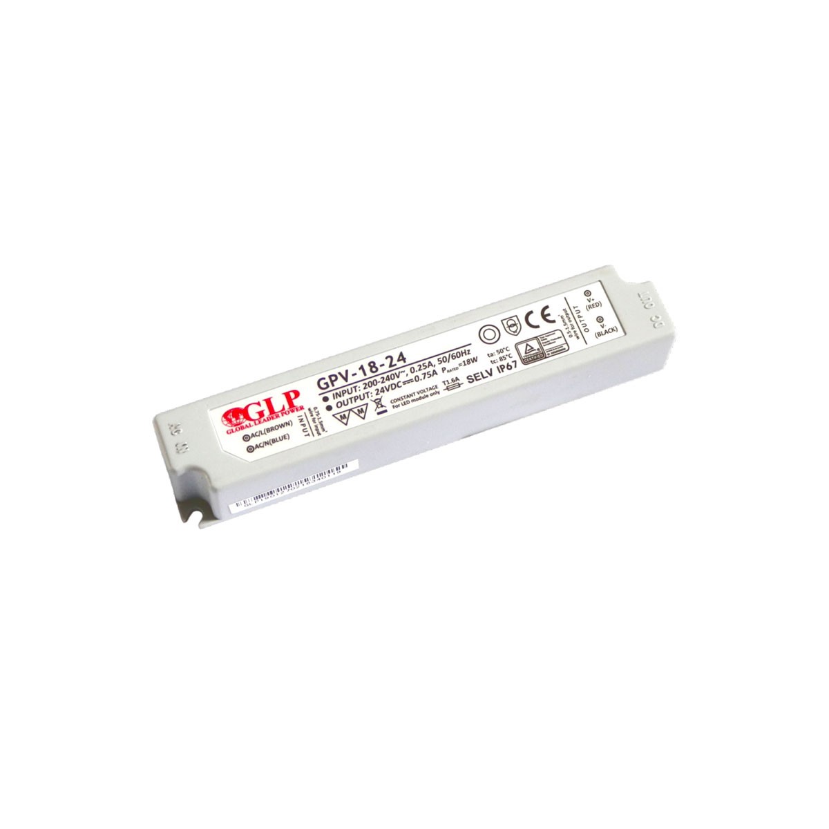 Außeneinsatz Netzteil 24V DC - 18W - IP67 - GLP - Stromversorgung LED Streifen