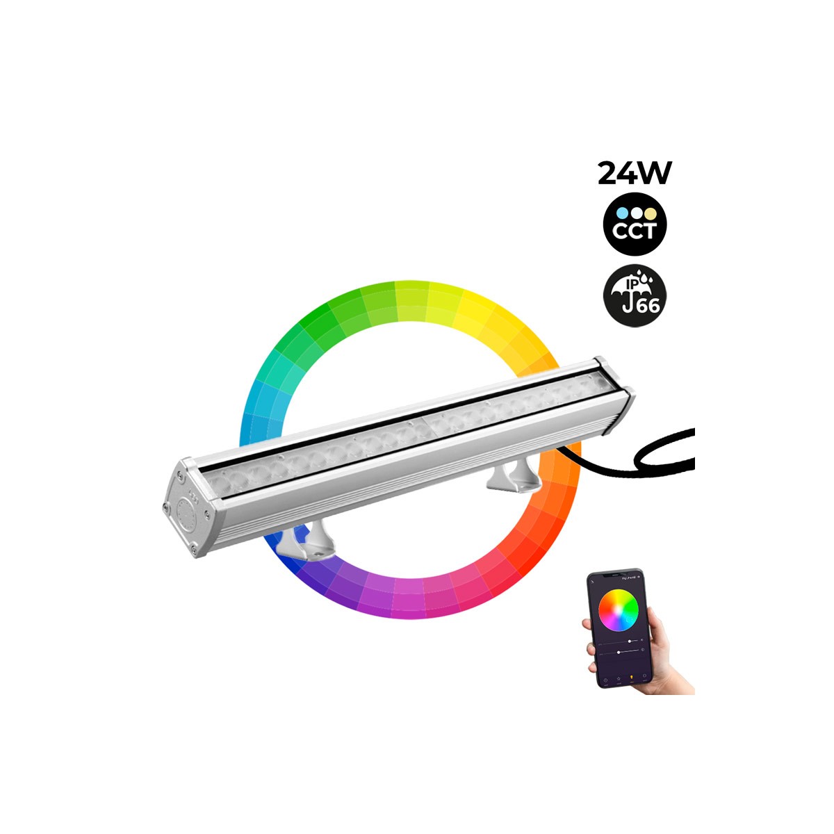 LED-Wandfluter RGB+CCT 24W RF/WiFi | Mi Light