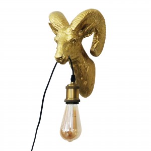Goldene Dickhornschaf-Wandleuchte „Capris“ E27 - Wandlampe