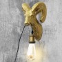 Goldene Dickhornschaf-Wandleuchte „Capris“ E27 - Dekoration Lampe Wohnzimmer