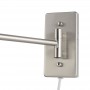 Wandleuchte „Clark“- mit Schwenkarm und Stecker - E27 - Aluminium