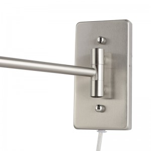 Wandleuchte „Clark“- mit Schwenkarm und Stecker - E27 - Aluminium