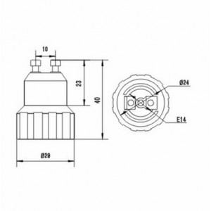 Adapter Fassung GU10 auf Gewinde E14