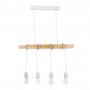 Vintage Pendelleuchte aus Holz OTTO - 4 x E27 - LED Hängeleuchte, Filament Lampen, Leuchtmittel, Holzbalken, Natur