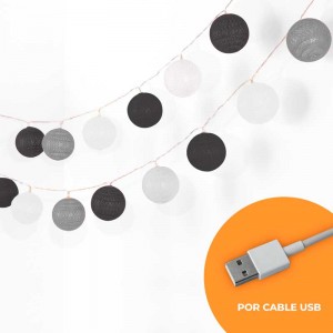 String-Girlande 24 Kugeln 3 Meter USB