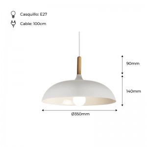 Runde Holz-Pendelleuchte "MELA" Modern E27