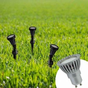 KIT Gartenpfahl + Glühbirne GU10 LED 5W in grün