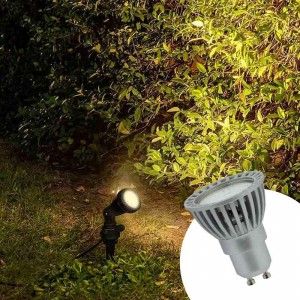 KIT Gartenpfahl + Glühbirne GU10 LED 5W in grün