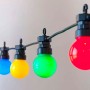 LED-Girlande mit schwarzem Kabel 10 Multicolour-LED-Glühbirnen - 8 Meter