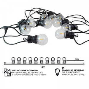 LED-Lichtergirlande 10 integrierte Glühbirnen - 8 Meter