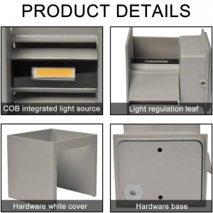 Packung mit 8 Wandleuchten "KURTIN" 6W mit verstellbarer Lichtaustrittsöffnung