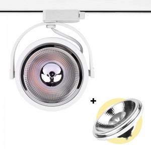 Pack LED-Schienenstrahler einphasig + LED-Glühbirne AR111 GU10