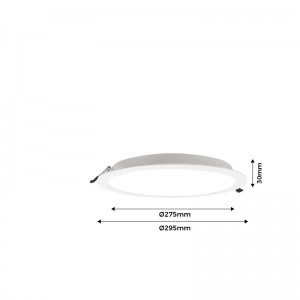 Rundes LED-Einbaudownlight 24W Schnitt Ø275mm