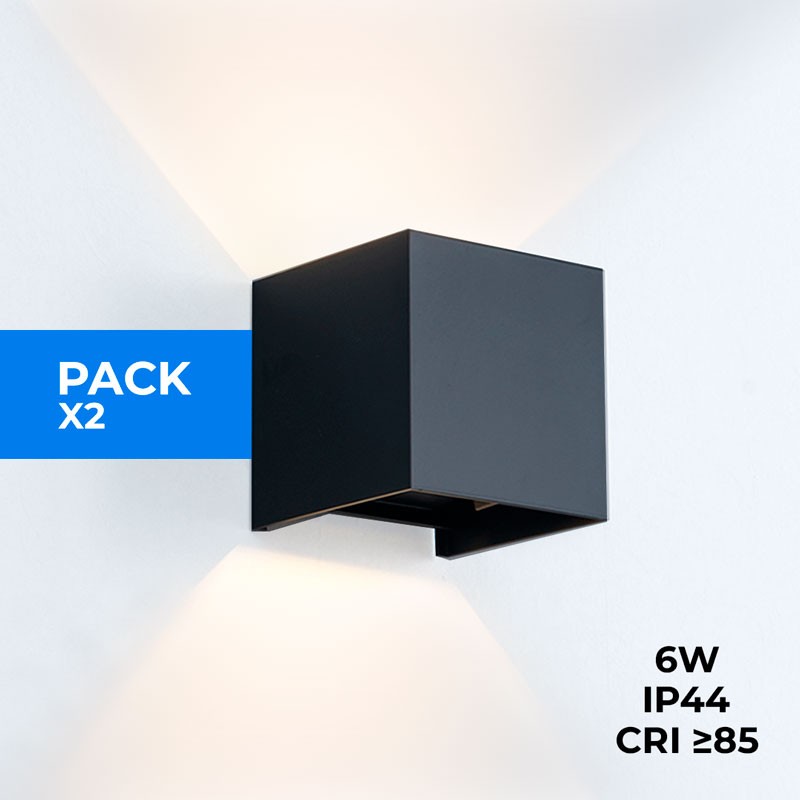 2er-Pack Wandleuchten "KURTIN" 6W verstellbare Lichtblende