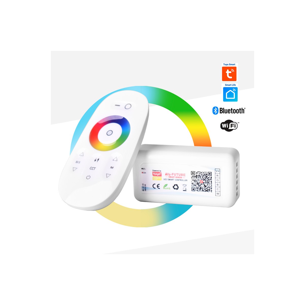 LED WIFI Steuergerät RBG+CCT+SMART 12/24V 5-Kanal