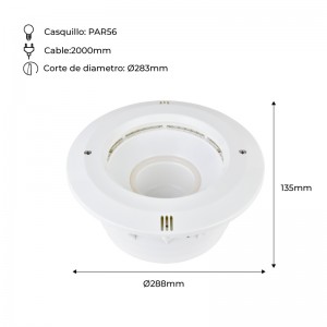 Einbaunische für Poollampe PAR56, IP68 fassung