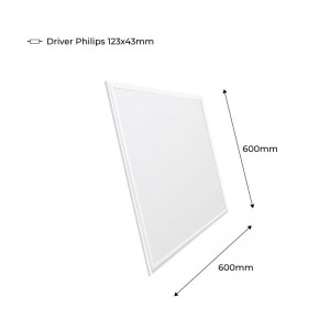 4er Pack x Slim LED Panels 60x60cm - Philips Treiber - 44W - UGR19 - Abmessungen