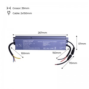 Dimmbarer Triac-Treiber 150W CV 12V 12A IP40