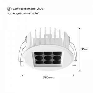 Downlight Led 10W 24º UGR18 Osram Chip