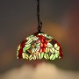 Von Tiffany inspirierte Pendelleuchte mit Blumenmosaik aus Glas