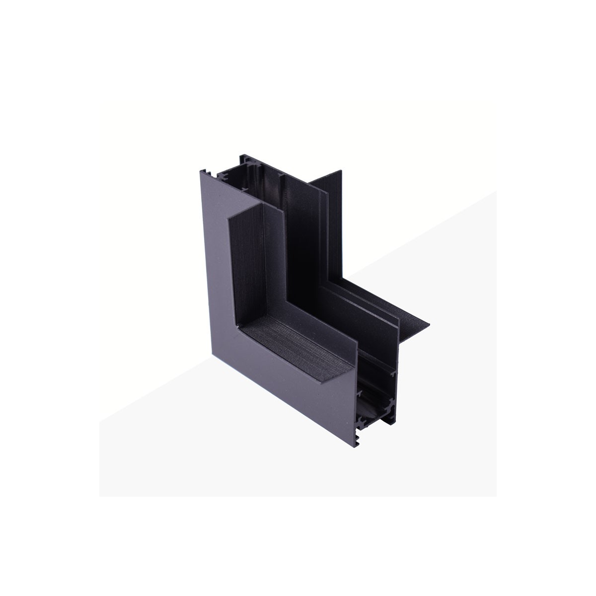 L-Verbinder für Einbau-Magnetschienen 20 mm - Vertikal - Schwarz