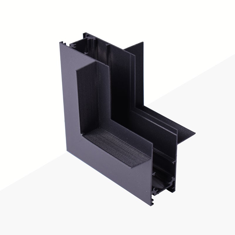L-Verbinder für Einbau-Magnetschienen 20 mm - Vertikal - Schwarz