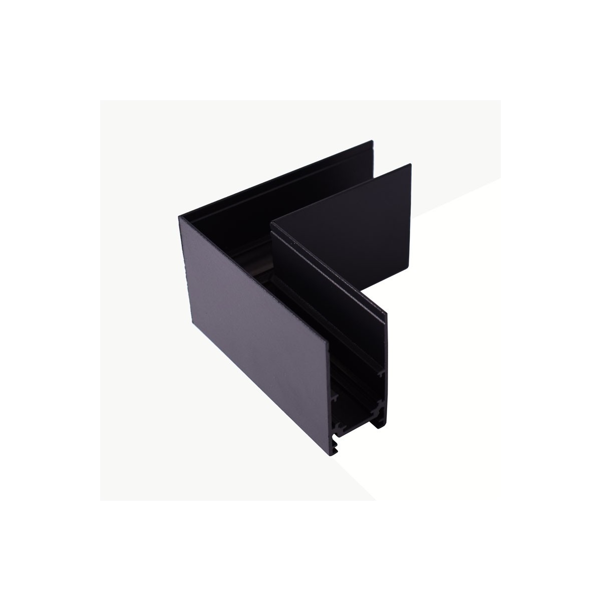 L-Verbinder für Aufbau-Magnetschienen 20 mm - Horizontal - Schwarz