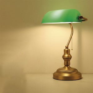 New rays verfilzt orange Glas Banker Schreibtisch lampe, Vintage Tisch  lampen