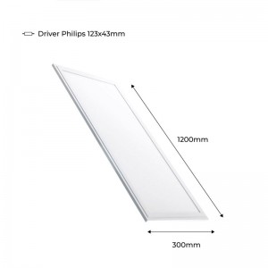 4er Pack x Slim LED Panels 120x30cm - Philips Treiber - 44W - UGR19 - Abmessungen