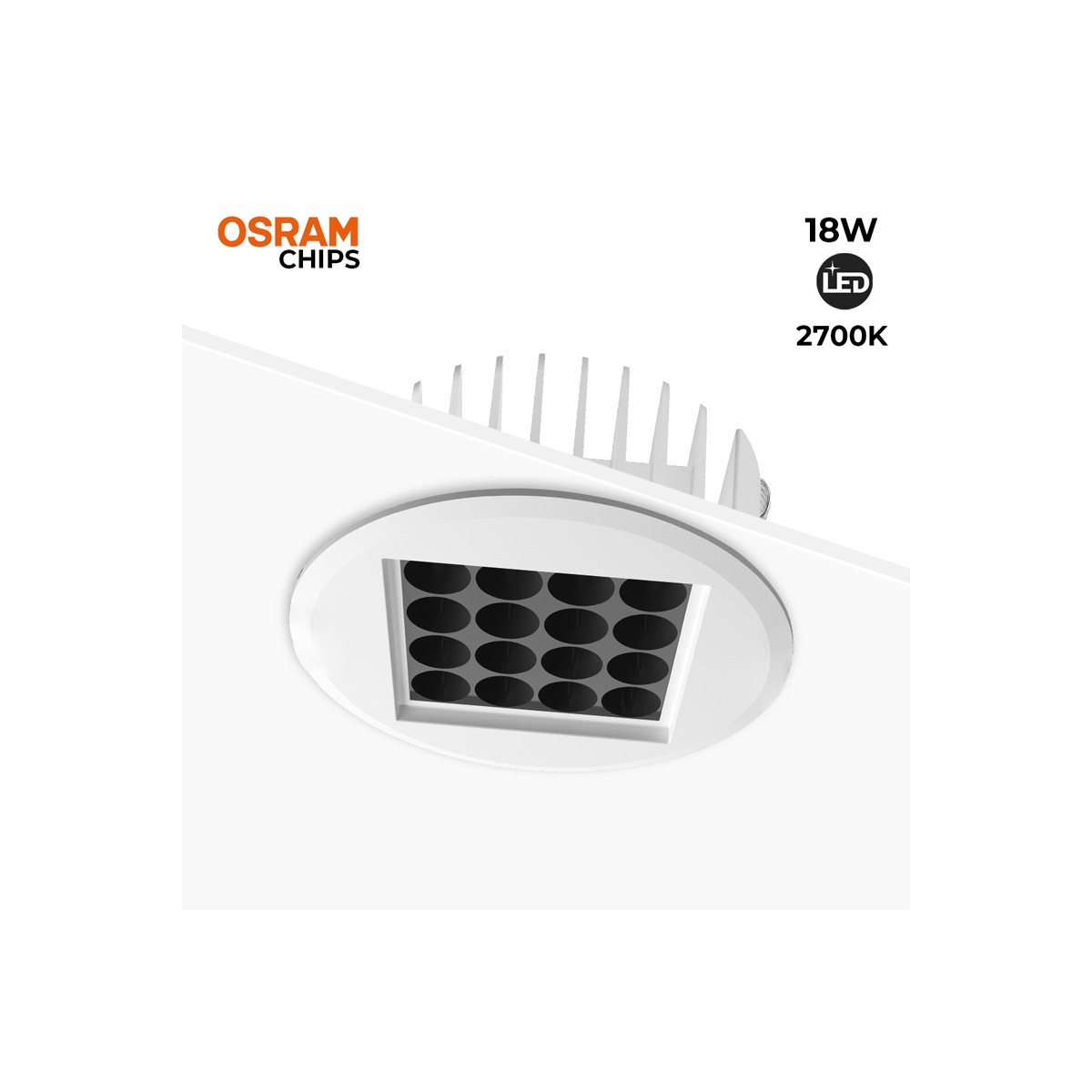 Downlight Led 18W 24º UGR18 Osram Chip