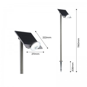 LED-Solarleuchte mit Sensor - IP44 - Abmessungen