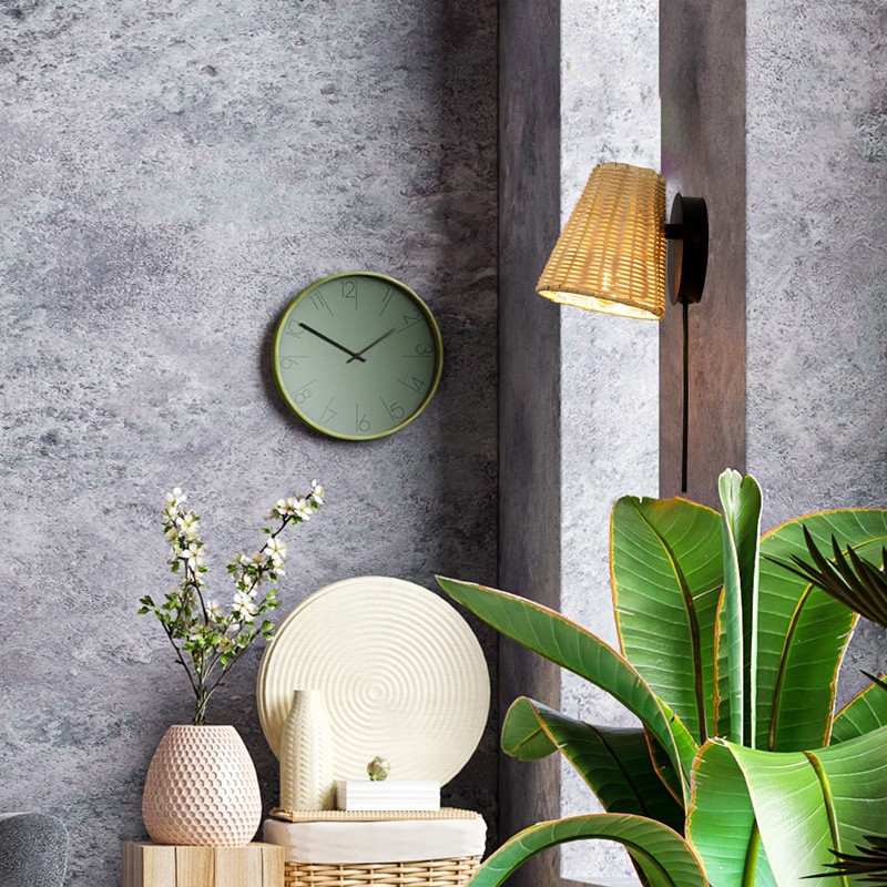 Wandleuchte aus Weidengeflecht mit "Blind"-Stecker. E27 Wandleuchte aus Weidengeflecht mit "Blind"-Stecker. E27