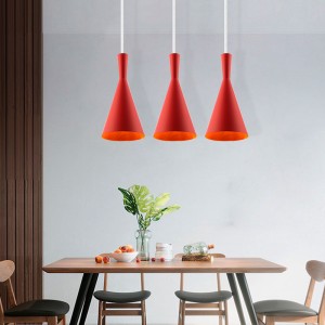 Nordische Hängeleuchte E27 „Solvang“ - Tom Dixon Design - Weiß, Schwarz, Rot, Gelb, Gold, Grau - minimalistisch, Skandi