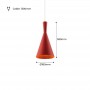 Nordische Hängeleuchte E27 „Solvang“ - Tom Dixon Design - rot, minimalistisch, Skandi - Abmessungen