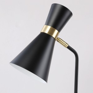 Moderne Tischleuchte „Meghan“ - E27 Tischlampe Mattschwarz Gold - Tom Dixon BEAT Inspiration