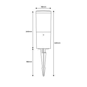 FUMAGALLI LED-Erdspießleuchte „Amelia Spike“ E27 - CCT - IP55 - Abmessungen