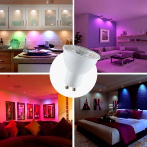 GU10 LED-Lampe WLAN - RGBW + CCT - 5W - Farben Steuerung Tuya App - Smartphone