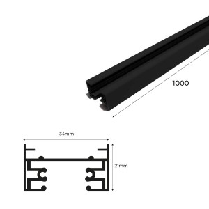 1 Phasen Stromschiene für LED Leuchten - 1 Meter - Abmessungen