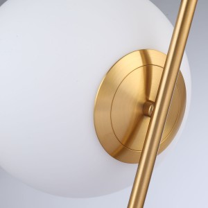 Opalglaskugel Tischleuchte „Nola“ - E27 - goldene Tischlampe